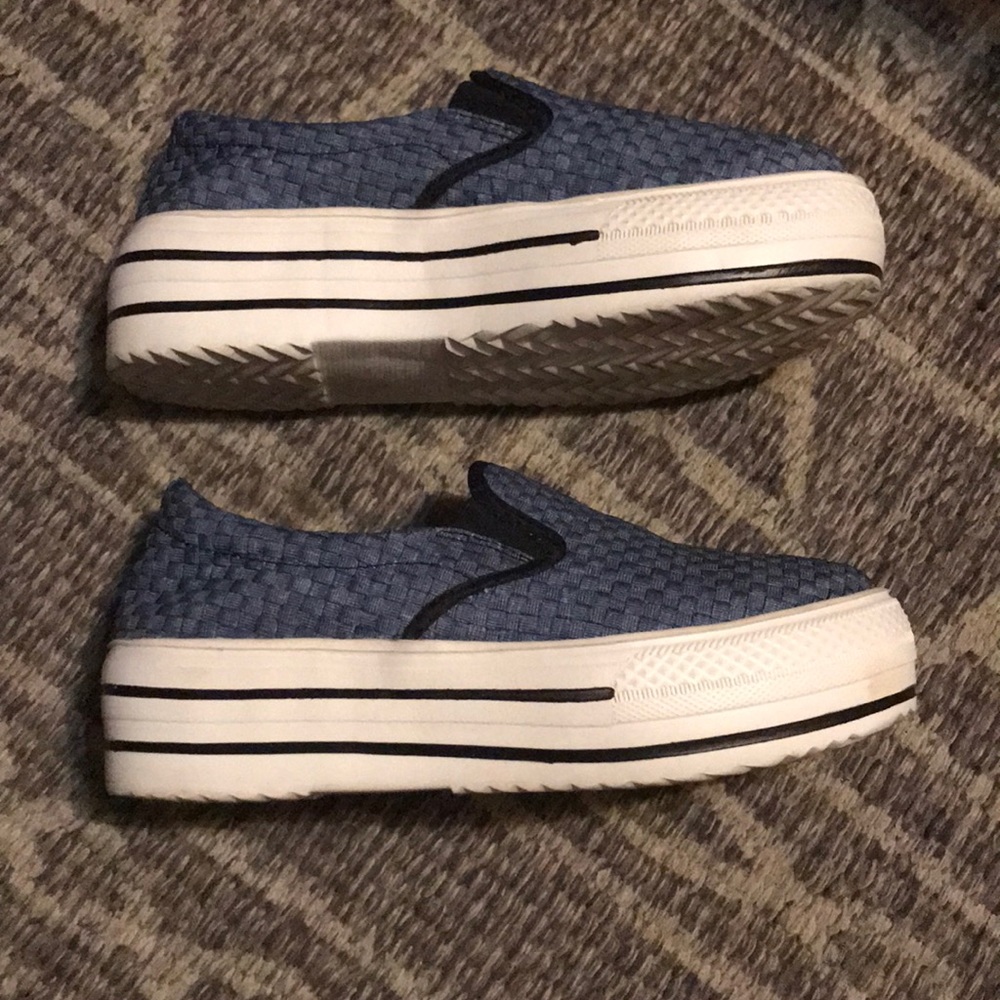 Platform Slip on Sneakers with Weave Detailing 7.5